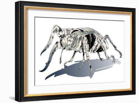 Stag Beetle-HR-FM-Framed Art Print