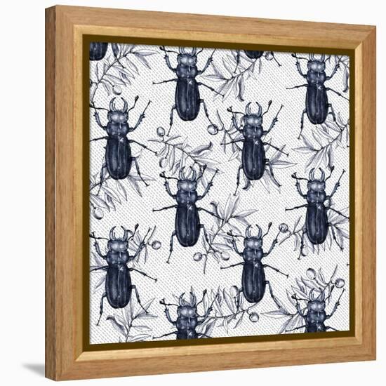 Stag Beetles, 2017-Andrew Watson-Framed Premier Image Canvas