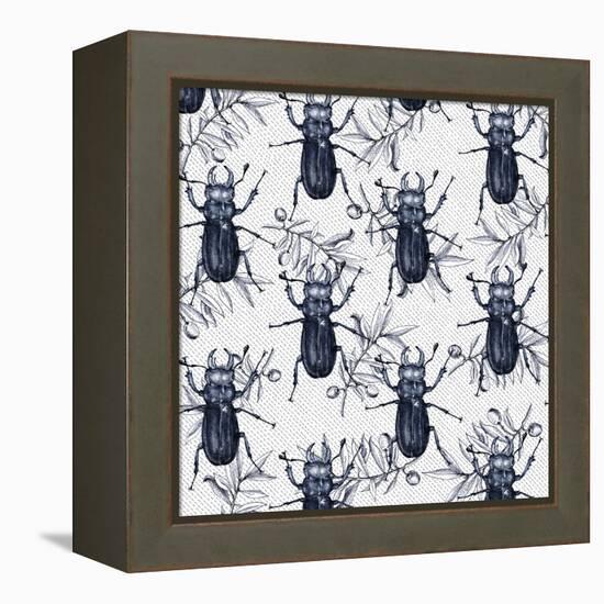 Stag Beetles, 2017-Andrew Watson-Framed Premier Image Canvas