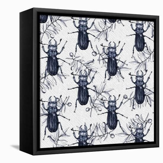 Stag Beetles, 2017-Andrew Watson-Framed Premier Image Canvas