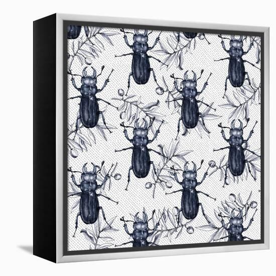 Stag Beetles, 2017-Andrew Watson-Framed Premier Image Canvas