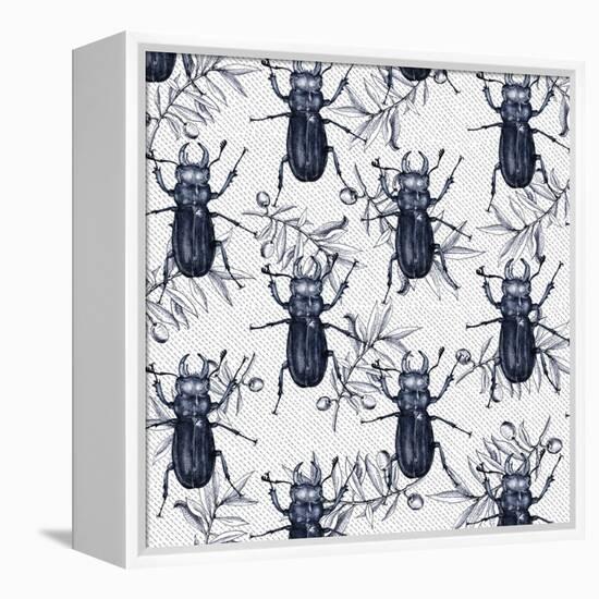 Stag Beetles, 2017-Andrew Watson-Framed Premier Image Canvas