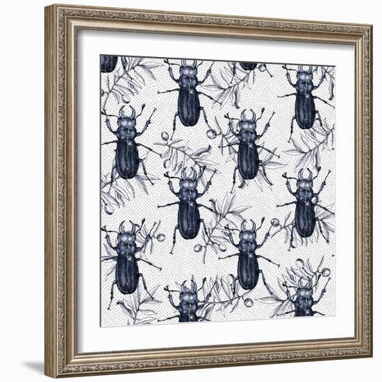 Stag Beetles, 2017-Andrew Watson-Framed Giclee Print