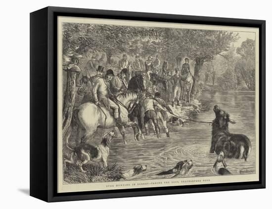 Stag Hunting in Surrey, Taking the Deer, Shackleford Pond-Basil Bradley-Framed Premier Image Canvas