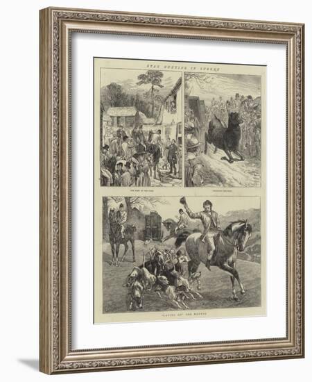 Stag Hunting in Surrey-Basil Bradley-Framed Giclee Print