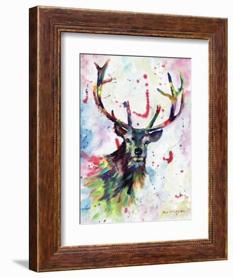 Stag-Sarah Stribbling-Framed Art Print