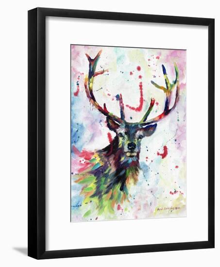 Stag-Sarah Stribbling-Framed Art Print