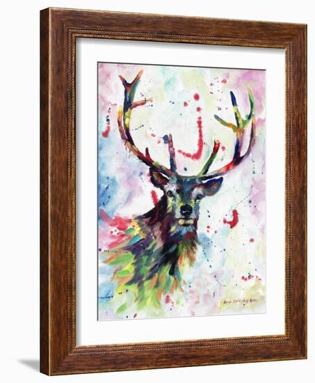 Stag-Sarah Stribbling-Framed Art Print