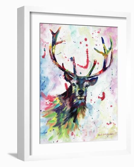 Stag-Sarah Stribbling-Framed Art Print