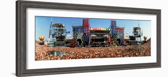 Stage and Audience at Live Aid Concert, to Benefit Famine-Stricken African People-null-Framed Photographic Print