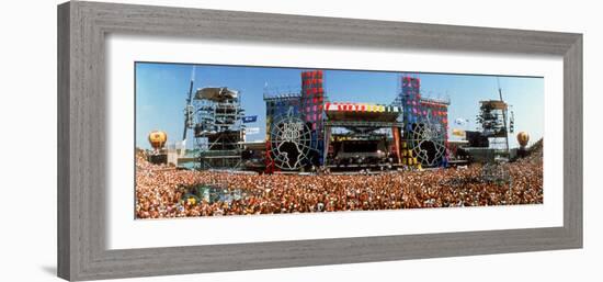 Stage and Audience at Live Aid Concert, to Benefit Famine-Stricken African People-null-Framed Photographic Print