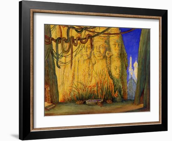 Stage Design for the Ballet Blue God by R. Hahn, 1911-Léon Bakst-Framed Giclee Print