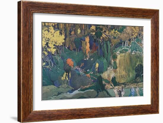 Stage Design for the Ballet the Afternoon of a Faun by C. Debussy, 1912-Léon Bakst-Framed Giclee Print