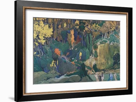 Stage Design for the Ballet the Afternoon of a Faun by C. Debussy, 1912-Léon Bakst-Framed Giclee Print