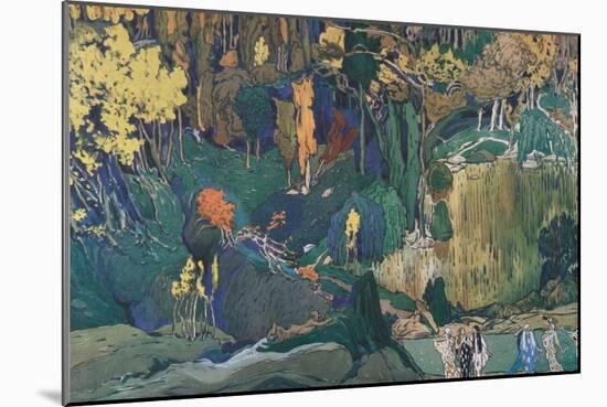 Stage Design for the Ballet the Afternoon of a Faun by C. Debussy, 1912-Léon Bakst-Mounted Giclee Print