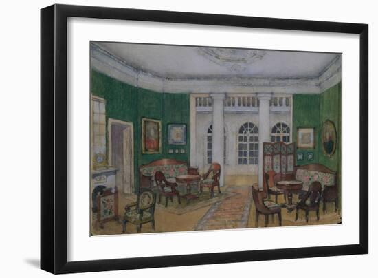 Stage Design for the Opera Eugene Onegin by P. Tchaikovsky, 1900s-Pyotr Borisovich Lambin-Framed Giclee Print