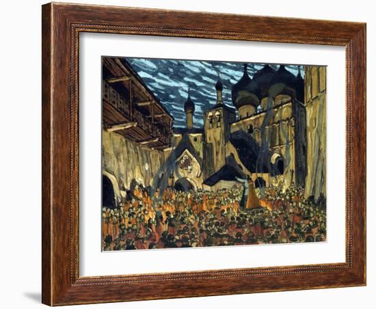 Stage Design for the Opera the Maid of Pskov by N. Rimsky-Korsakov - Golovin, Alexander Yakovlevich-Aleksandr Jakovlevic Golovin-Framed Giclee Print