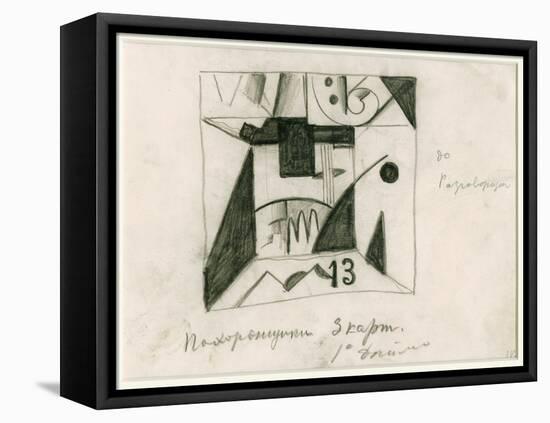 Stage Design for the Opera 'Victory over the Sun' by Aleksei Kruchenykh, 1913 (Pencil on Paper)-Kazimir Severinovich Malevich-Framed Premier Image Canvas