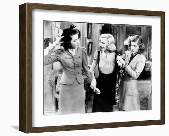 Stage Door, from Left, Ann Miller, Ginger Rogers, Lucille Ball, 1937-null-Framed Photo