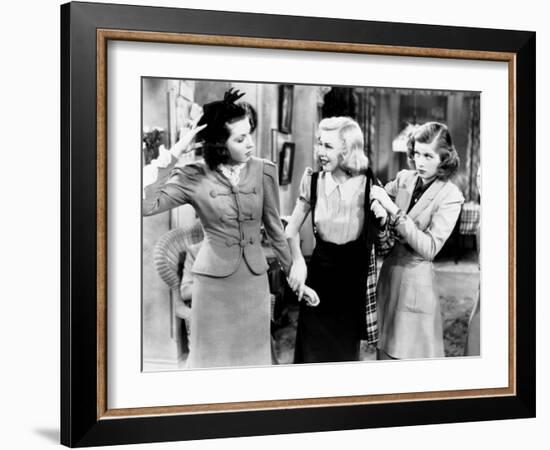 Stage Door, from Left, Ann Miller, Ginger Rogers, Lucille Ball, 1937-null-Framed Photo