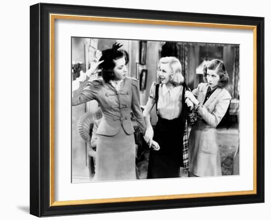 Stage Door, from Left, Ann Miller, Ginger Rogers, Lucille Ball, 1937-null-Framed Photo