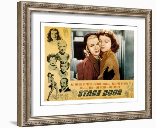Stage Door, Ginger Rogers, Katharine Hepburn, 1937-null-Framed Photo