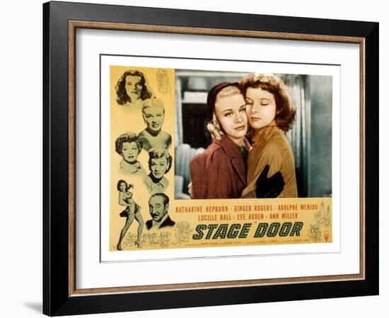 Stage Door, Ginger Rogers, Katharine Hepburn, 1937-null-Framed Photo