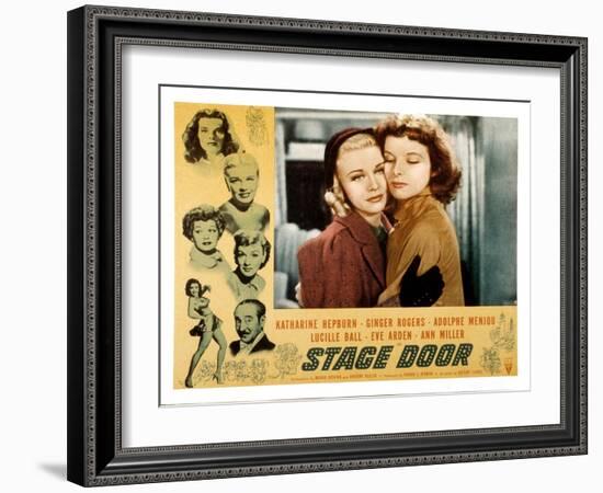 Stage Door, Ginger Rogers, Katharine Hepburn, 1937-null-Framed Photo