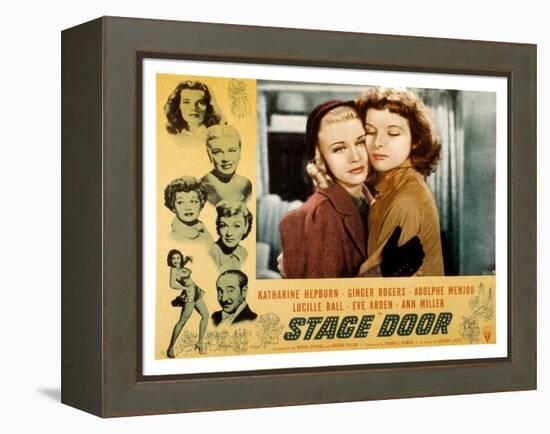 Stage Door, Ginger Rogers, Katharine Hepburn, 1937-null-Framed Stretched Canvas