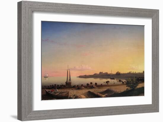 Stage Fort across Gloucester Harbor-Fitz Henry Lane-Framed Art Print