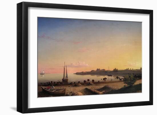 Stage Fort across Gloucester Harbor-Fitz Henry Lane-Framed Art Print