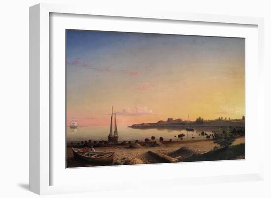 Stage Fort across Gloucester Harbor-Fitz Henry Lane-Framed Art Print