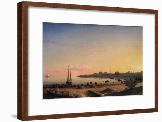 Stage Fort across Gloucester Harbor-Fitz Henry Lane-Framed Art Print