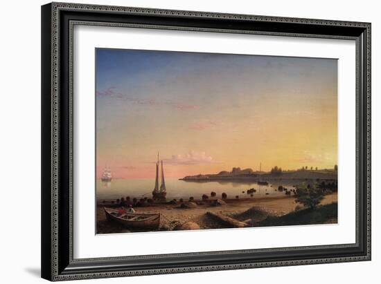 Stage Fort across Gloucester Harbor-Fitz Henry Lane-Framed Art Print