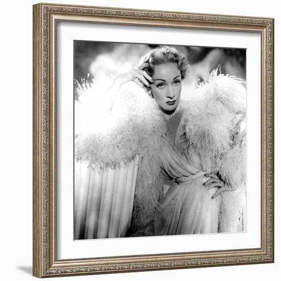 Stage Fright, Marlene Dietrich (Wearing a Christian Dior Design), 1950--Framed Photo