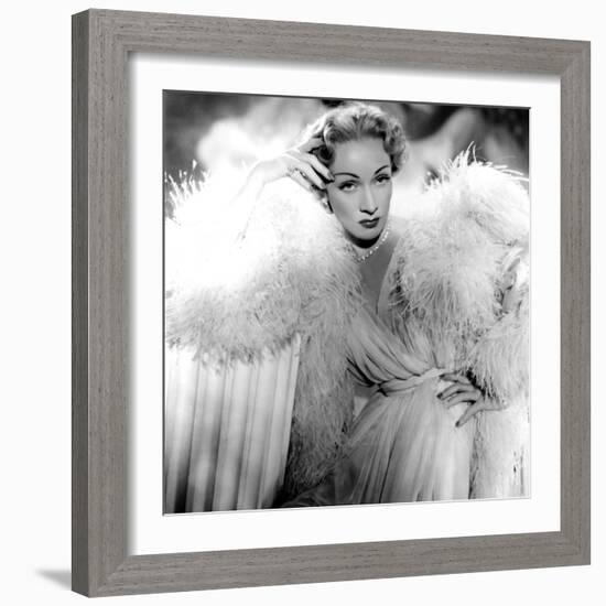 Stage Fright, Marlene Dietrich (Wearing a Christian Dior Design), 1950-null-Framed Photo