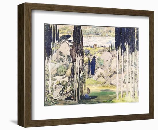 Stage Set Design for Act I of "Daphnis and Chloe" by Maurice Ravel-Leon Bakst-Framed Giclee Print