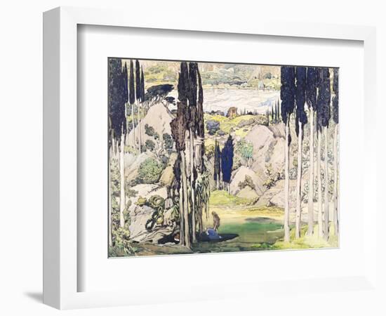 Stage Set Design for Act I of "Daphnis and Chloe" by Maurice Ravel-Leon Bakst-Framed Giclee Print