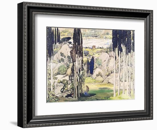 Stage Set Design for Act I of "Daphnis and Chloe" by Maurice Ravel-Leon Bakst-Framed Giclee Print