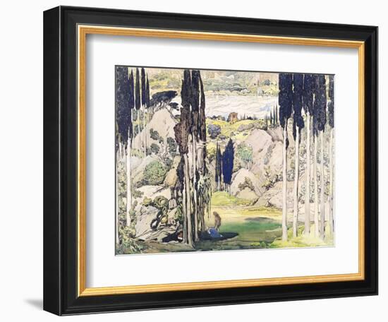 Stage Set Design for Act I of "Daphnis and Chloe" by Maurice Ravel-Leon Bakst-Framed Giclee Print