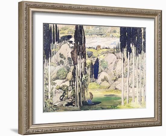 Stage Set Design for Act I of "Daphnis and Chloe" by Maurice Ravel-Leon Bakst-Framed Giclee Print