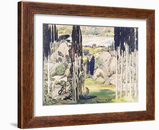 Stage Set Design for Act I of "Daphnis and Chloe" by Maurice Ravel-Leon Bakst-Framed Giclee Print