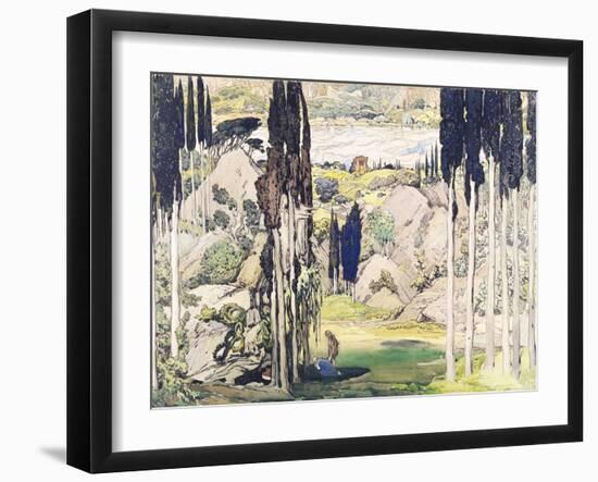 Stage Set Design for Act I of "Daphnis and Chloe" by Maurice Ravel-Leon Bakst-Framed Giclee Print