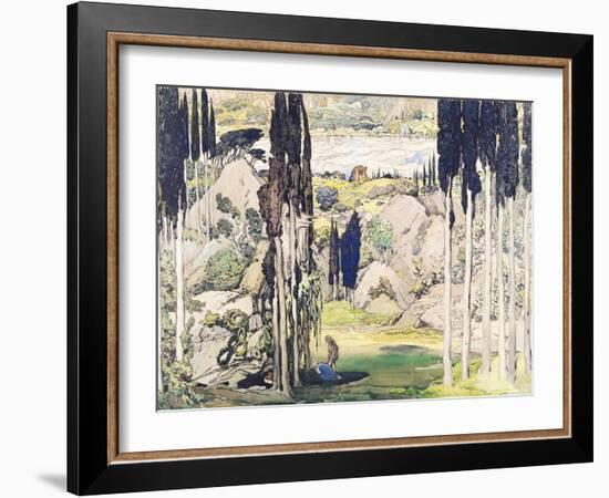 Stage Set Design for Act I of "Daphnis and Chloe" by Maurice Ravel-Leon Bakst-Framed Giclee Print