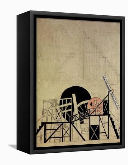 Stage Set Design for the Play the Magnanimous Cuckold by F. Crommelynck, Meyerhold Theatre, Moscow-Liubov Sergeevna Popova-Framed Premier Image Canvas