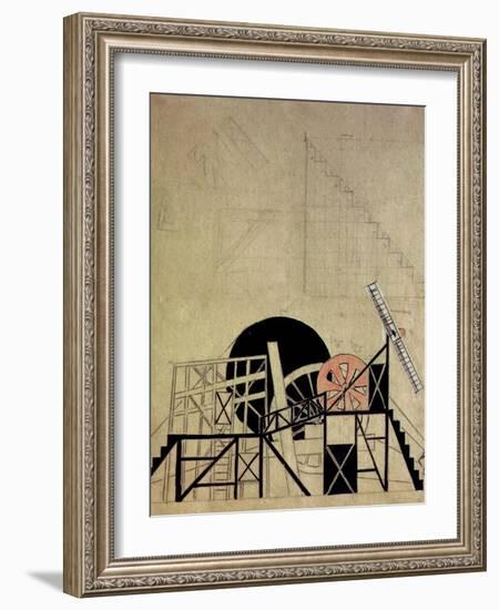 Stage Set Design for the Play the Magnanimous Cuckold by F. Crommelynck, Meyerhold Theatre, Moscow-Liubov Sergeevna Popova-Framed Giclee Print