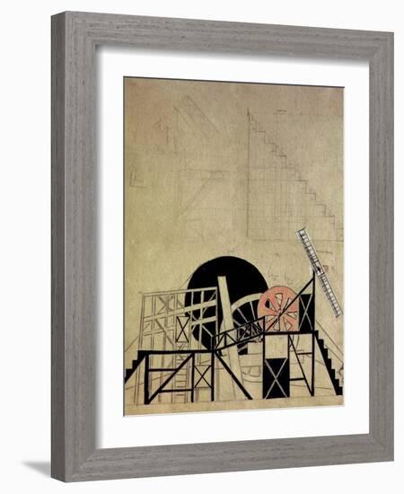 Stage Set Design for the Play the Magnanimous Cuckold by F. Crommelynck, Meyerhold Theatre, Moscow-Liubov Sergeevna Popova-Framed Giclee Print