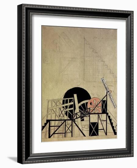 Stage Set Design for the Play the Magnanimous Cuckold by F. Crommelynck, Meyerhold Theatre, Moscow-Liubov Sergeevna Popova-Framed Giclee Print