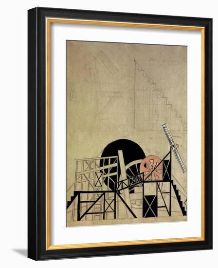 Stage Set Design for the Play the Magnanimous Cuckold by F. Crommelynck, Meyerhold Theatre, Moscow-Liubov Sergeevna Popova-Framed Giclee Print