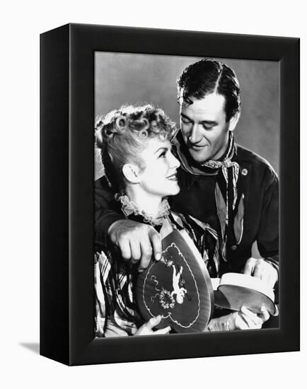 STAGECOACH, 1939 directed by JOHN FORD John Wayne Claire Trevor (b/w photo)-null-Framed Stretched Canvas